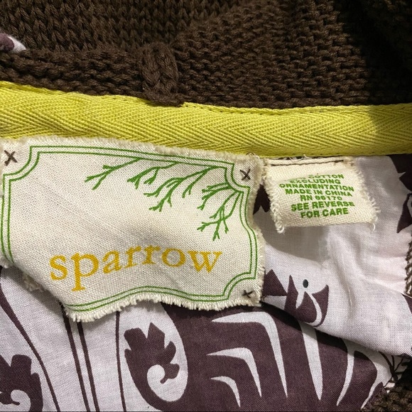 Sparrow Anthropologie Brown Hooded Tie Waist Cardigan Sweater - Picture 4 of 4